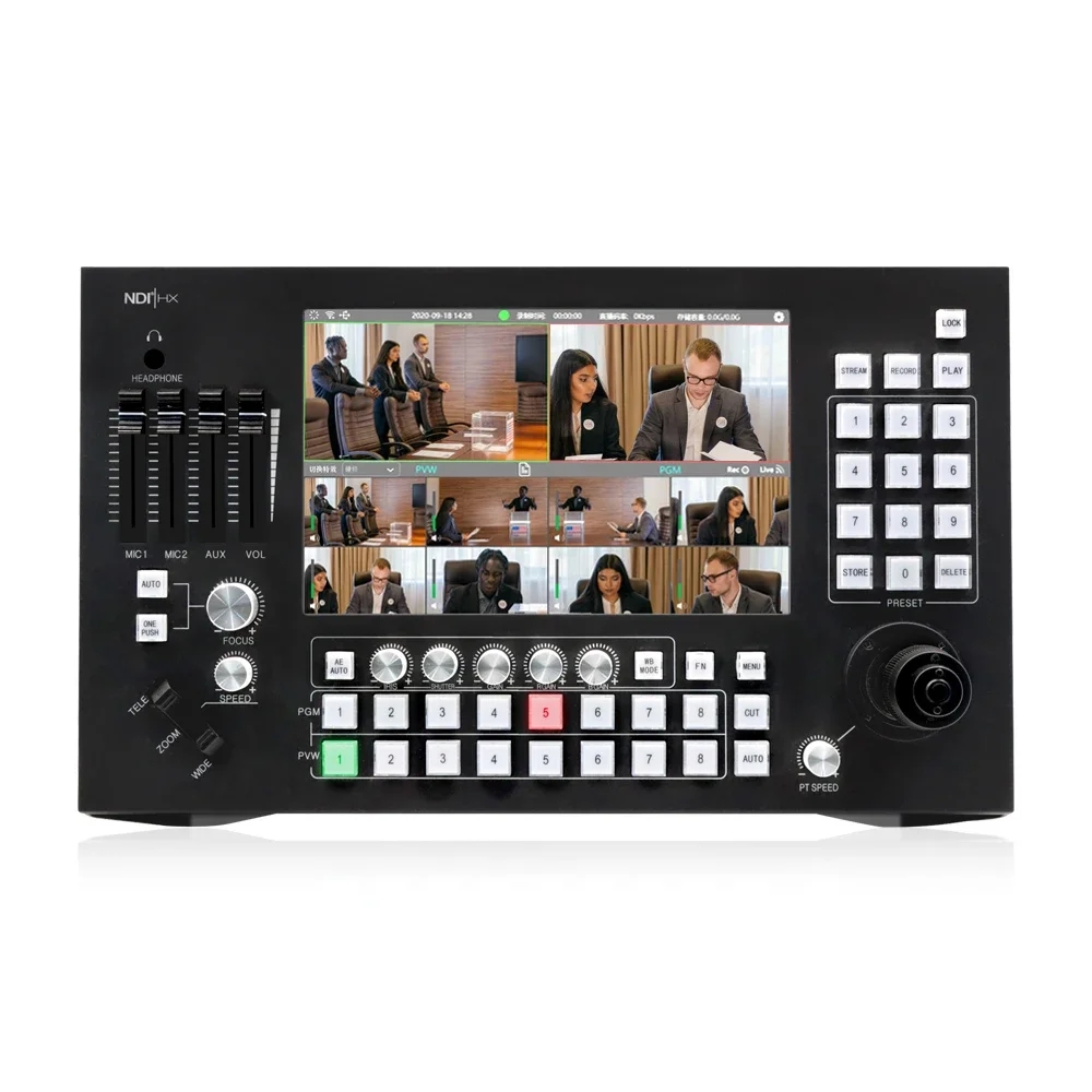 8 input video production switcher ptz ip controller multiple live video switch tv channel hd mi video switcher