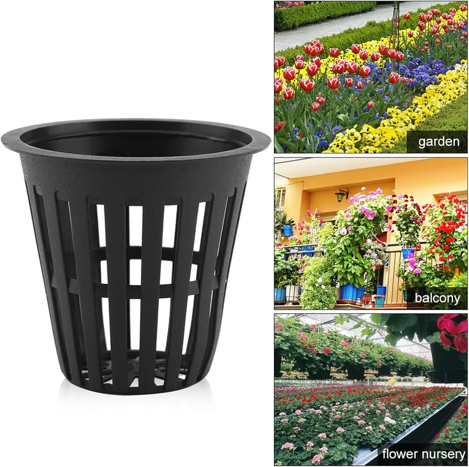 10pcs Replacement Grow Baskets 2 Inch Hydroponic Basket Cup Durable Plastic Hydroponic Slotted Mesh Cups for Garden Hydroponics