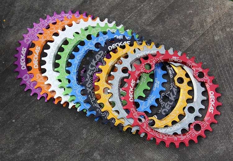 DECKAS Round Shape Narrow Wide 32T/34T/36T 104BCD MTB Chainring 7075-T6 Bicycle Chainwheel Bike Circle Crankset Single Plate