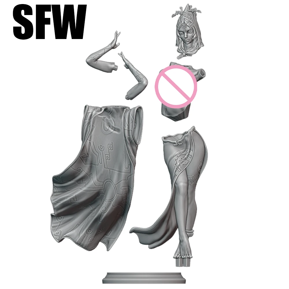 NSFW-Kit de modelo de resina de princesa para niña, muñeca con estampado 3d, Kits de estatua de figura de resina sin montar, juguete sin pintar, juego Gk, 1/24
