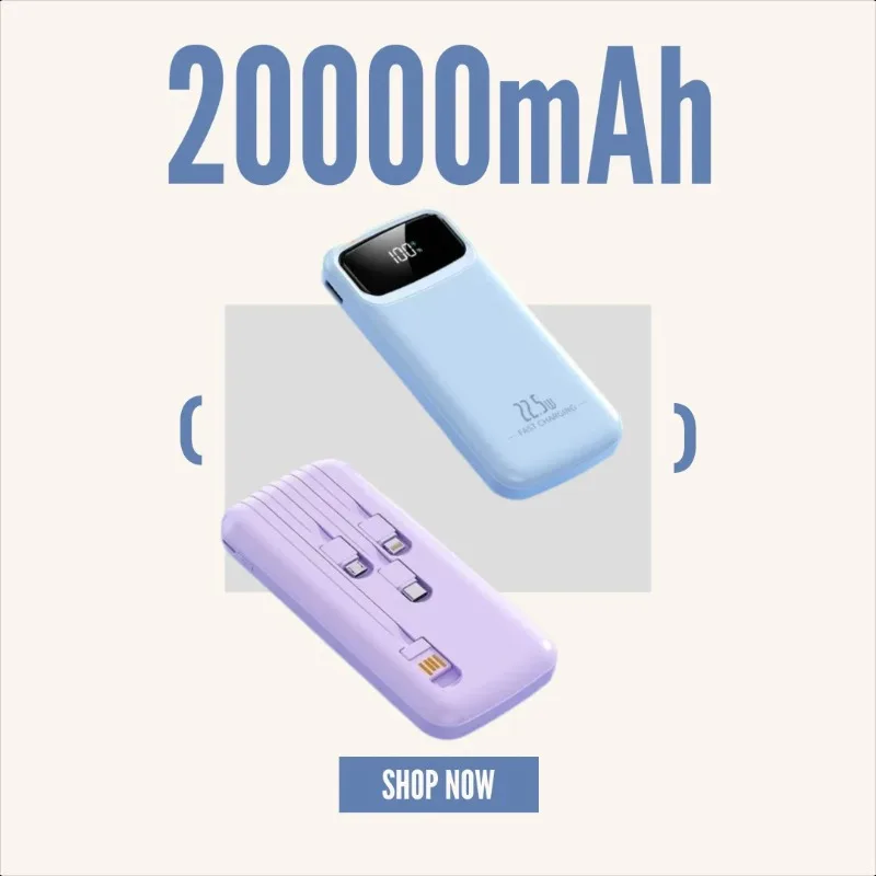 

Новый портативный мобильный источник питания большой емкости 22,5 Вт со сверхбыстрой зарядкой, 20000 мАч, большой емкости