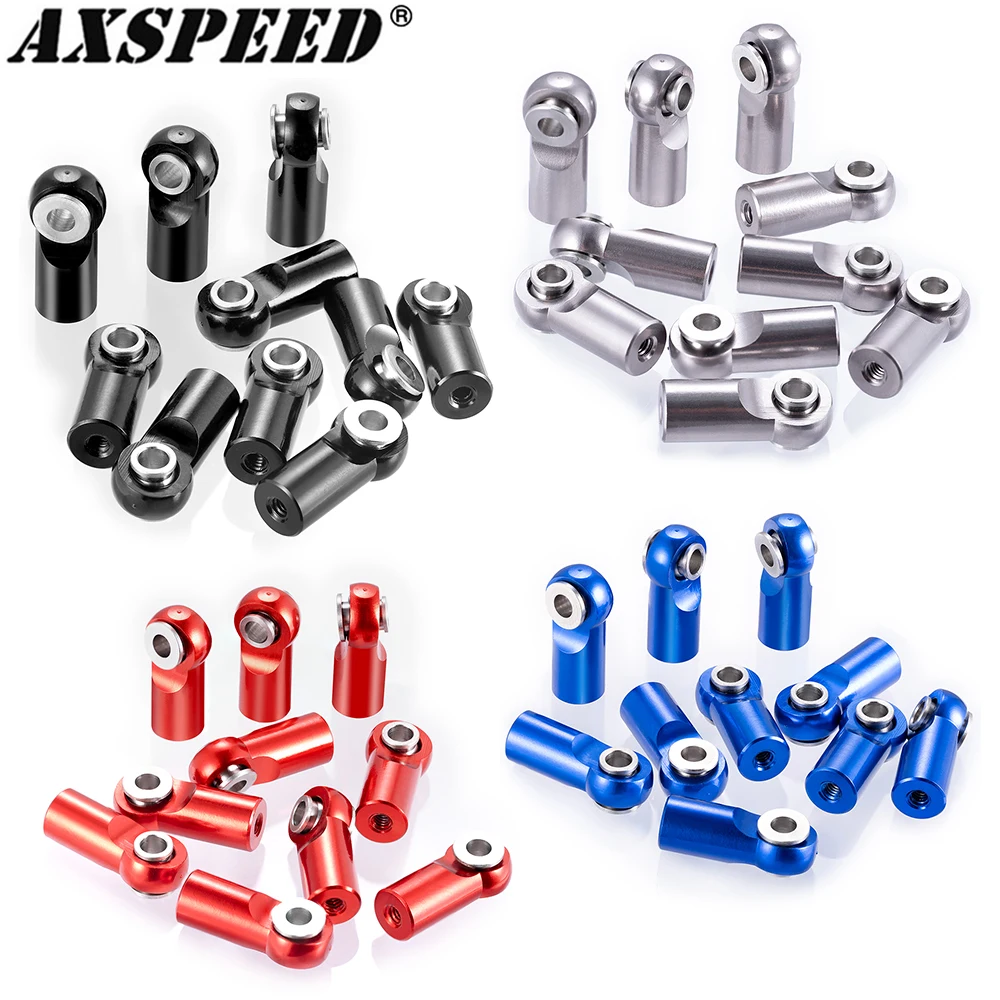 AXSPEED 10Pcs Metal M2 Rod End Ball Head Joints Holder Tie Right-Hand Screw for RC Model Car Boat Airplane Trucks