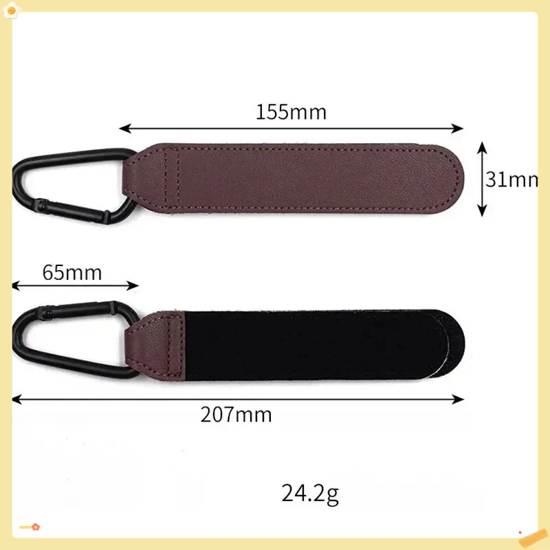 2 pçs ganchos de carrinho de bebê de couro gancho de carrinho de bebê pu ajustável gancho organizador saco de fraldas cabide crianças acessórios de viagem