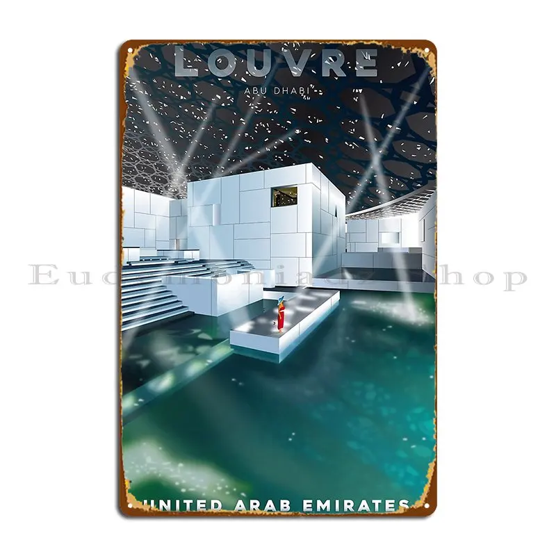 The Louvre Museum Abu Dhabi United Arab Emirates Metal Signs Cinema Plaques Wall Decor Custom Iron Tin Sign Poster