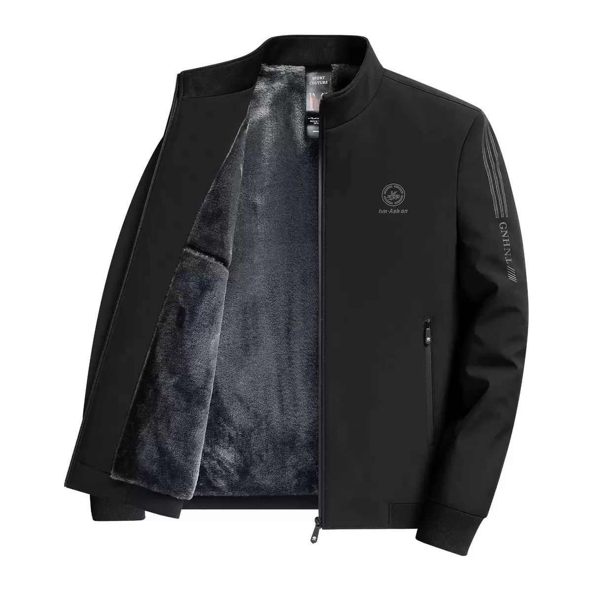 

Winter Fashionable Solid Color Plush Thick Warm Jacket for Men's Casual Loose Sports Windproof Large Size High Quality Jacket