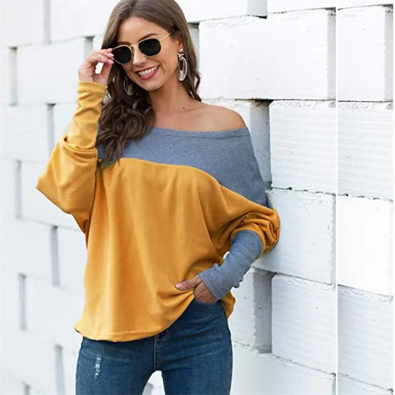 

Autumn Women's Long Sve Blouse Faion Tirt Street Sle Geometric Pattern Loose Fit Regular Length Asymmetric Design