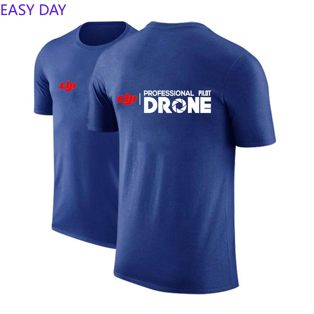 2024 Dji Professional Pilot Drone Design For Men Summer Short Fashion Sleeved Casual Leisure Versatile Comfortable Tops