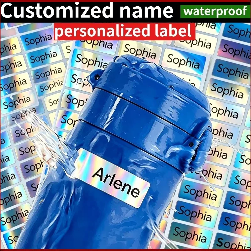 Customized Colorful PET Material Laser Name Stickers Anti-Fade Labels for School Office Daily Item Classification