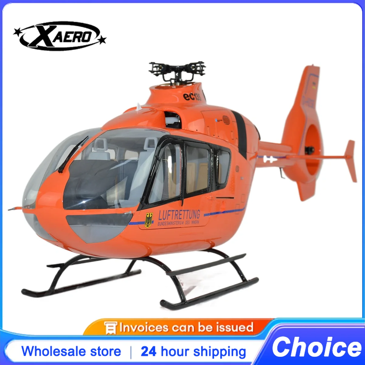 ROBAN 800 Scale Scale Scale Helicopter Fuselage Fiberglass Body Shell with Mechanics Ready (готовый к сборке) - Корпус вертолета EC-135 ARF для воздушно-спасательных операций, из стекловолокна, с механикой, готовый к сборке.