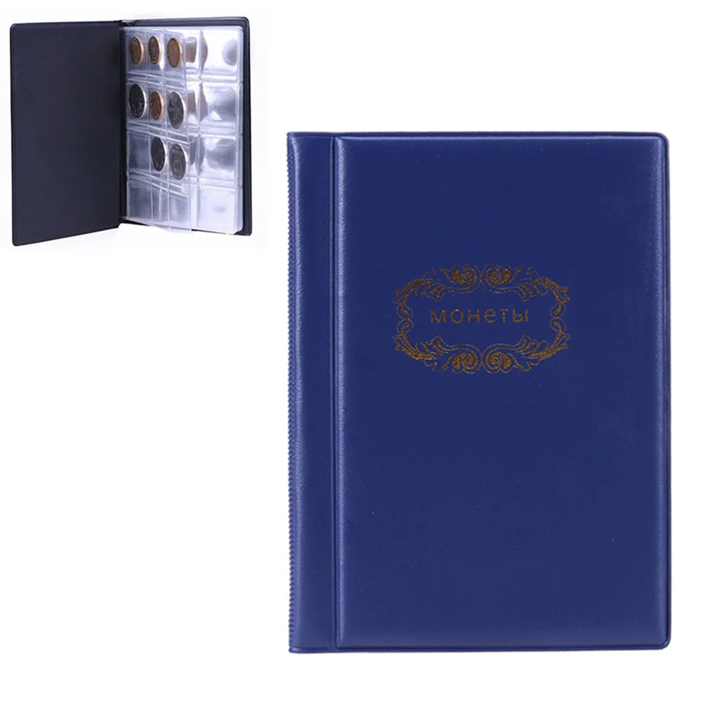 120 Pockets Collection Album Artificial Portable Storage Book Transparent Coin Envelope Flap Gift For