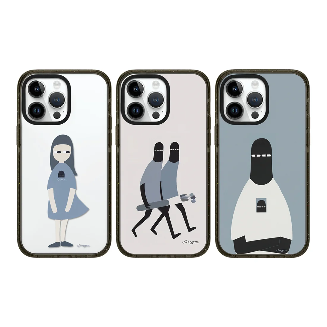 

Gray Guy Acrylic Black Border Magnetic Phone Case Cover for IPhone 12 13 14 15 16 17 Pro Max Case