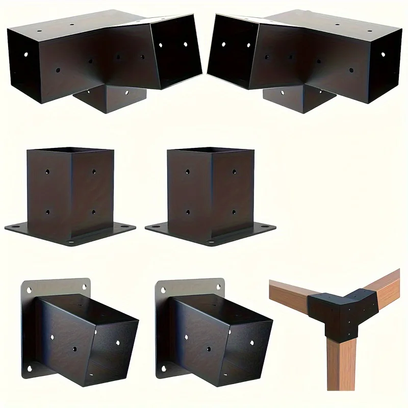 

Gazebo Kit Wooden Frame Kit with Corner Bottom Bracket Wooden Beam Connector Gazebo Fence Bracket