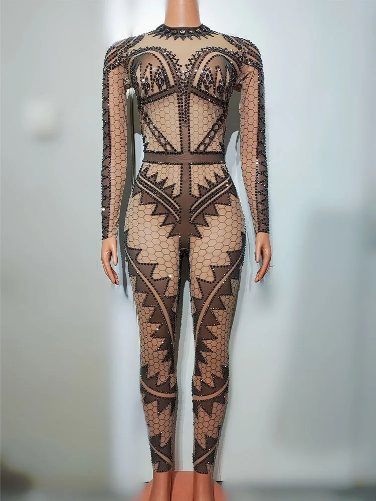 

High Quality Hot Stamping Printed Elastic Jumpsuit 2024 New Fashionable Women'S Clothing