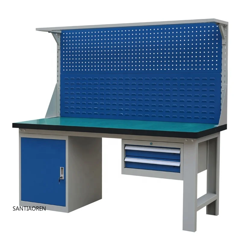 

2025Heavy Duty Workbench With Pegboard Single Door Cabinet 2 Drawer Cabinet Multi-functional Workshop Storage System