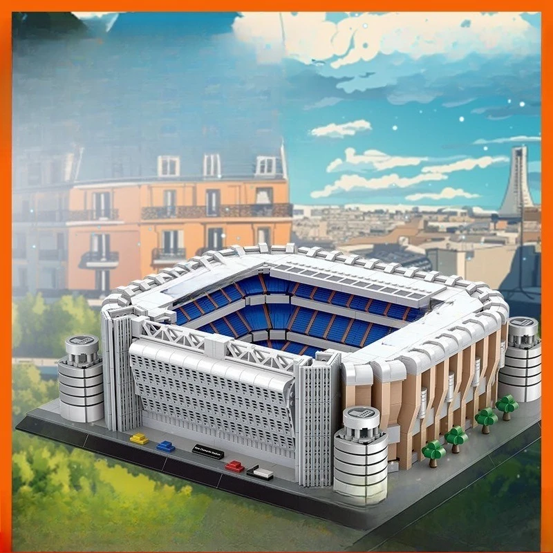 Madrid new Chamartin stadium compatible small particle assembled building block building children's gift