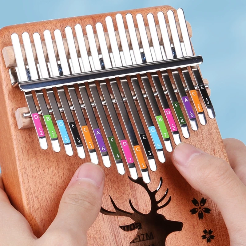 Kalimba 17 Key 21 Key Note Sticker Kalimba Thumb Piano Note Sticker Set, Clearly Contrast Deepen Memory Auxiliary Tools Parts