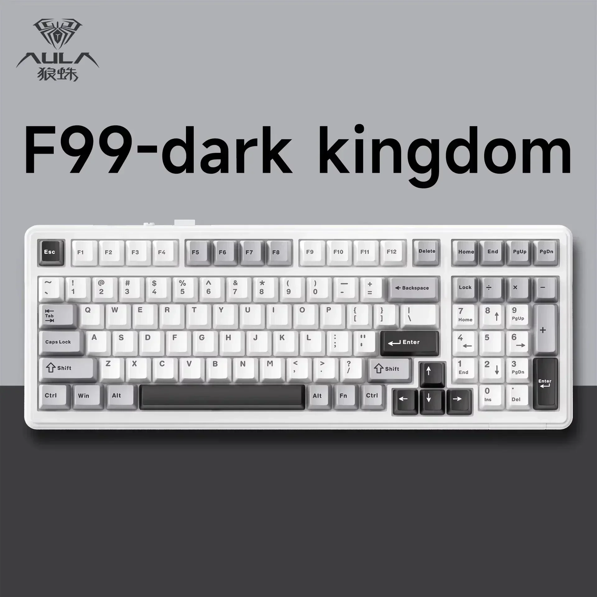 AULA F99/F99 Pro 3-modus 98-toetsen Dark Kingdom mechanische toetsenborden RGB Hot-swappable toetsenbord voor gaming Draadloos Bluetooth Bedraad