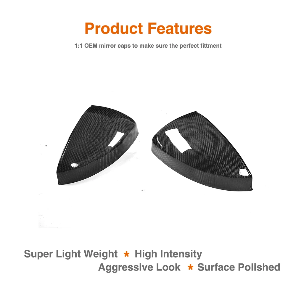 Replacement Carbon Fiber Mirror Covers For Audi TT MK3 Type 8S TTS TTRS TT SLINE 15-17 - view 6