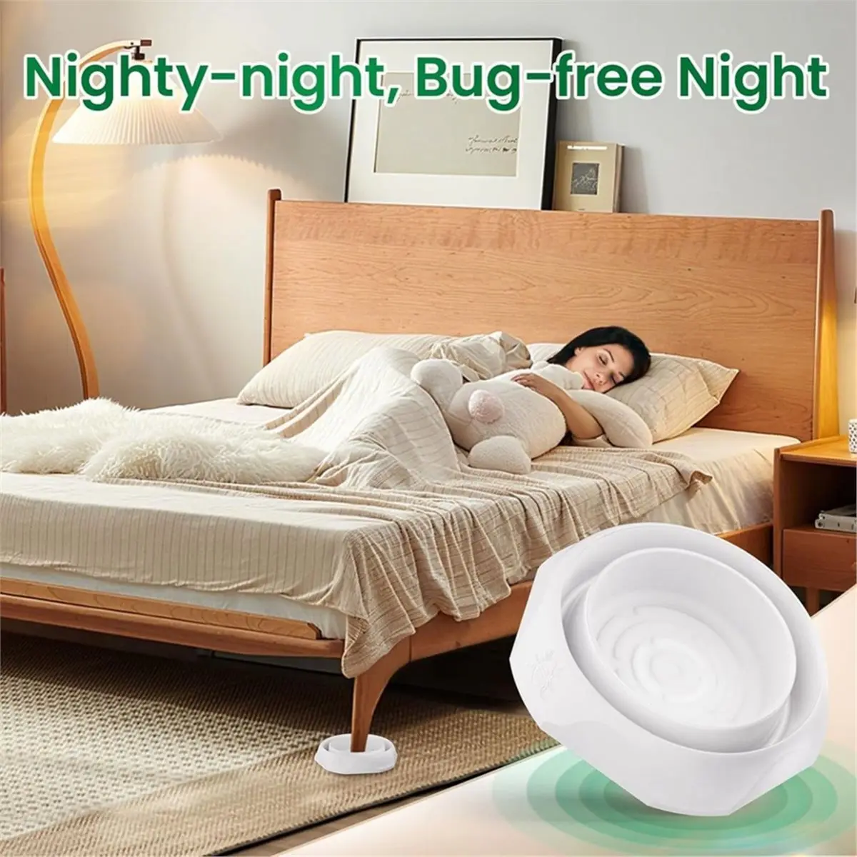 ABNQ Bed Bug Interceptors, 8 Pack Bed Bug Traps, Insect Detector for Bed, Sofa & All Furniture, 24/7 Monitor, 360° Protection