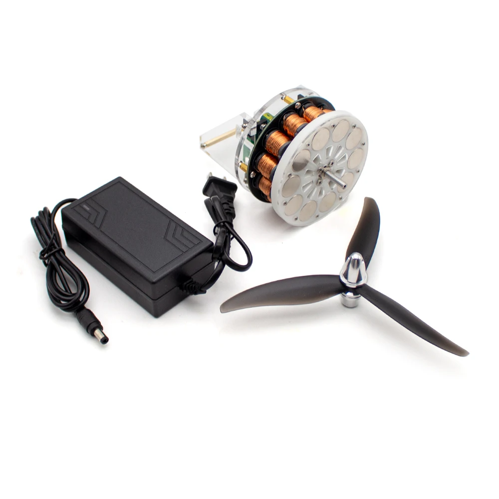 Axial Flux Brushless Motor Fan Model – 12–24V DC, Speed Adjustable, 3-Blade Propeller, Low Noise & Low Power