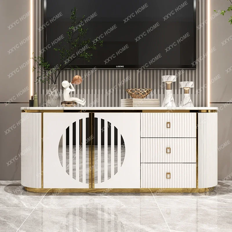 HMJLight luxury TV cabinet Simple modern living room Slate small apartment High bedroom floor cabinet model