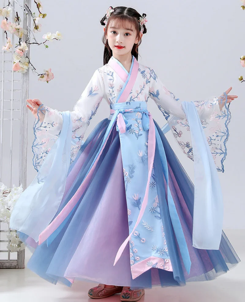 New Retro Girls\' Chinese Hanfu Dress