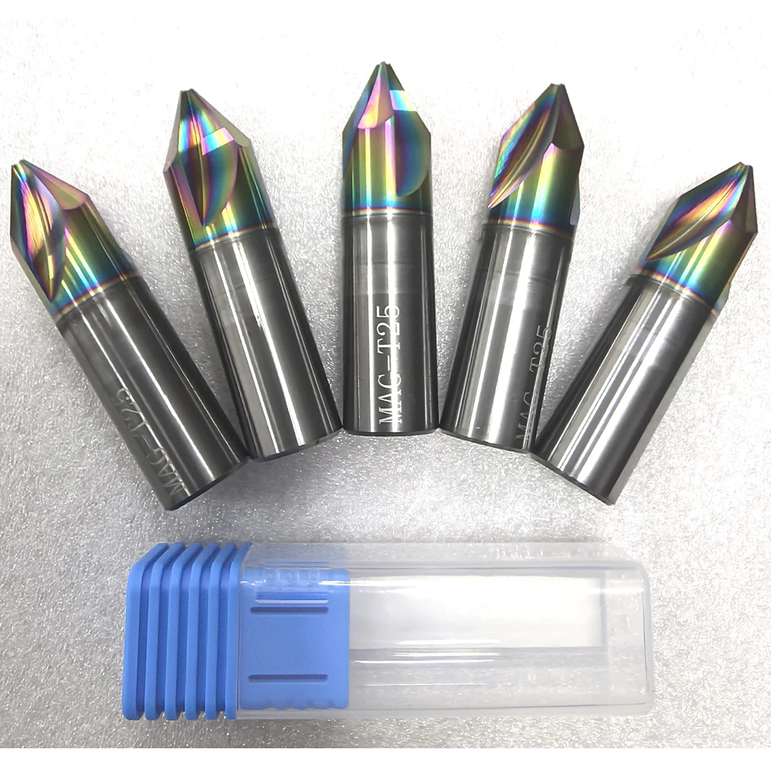 4 Flutes HRC55 DLC Coated Tungsten Carbide Chamfer Milling Cutter End Mill Cutter for Aluminum