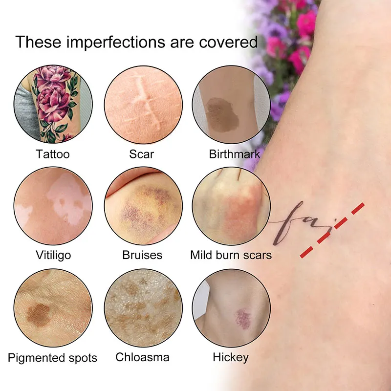 Double Color Waterproof Tattoo Concealer Sweat Proof Skin Brighten Foundation Cover Birthmark Scars Concealer Gouache Makeup