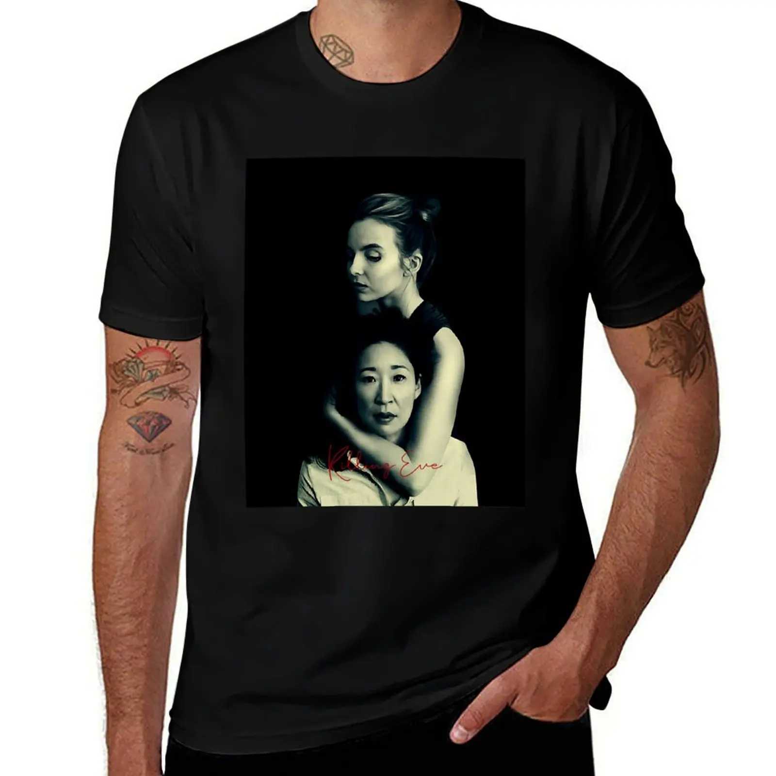 Killing Eve Paitning Red Art T-Shirt Large Size Breathable Tee T-Shirt