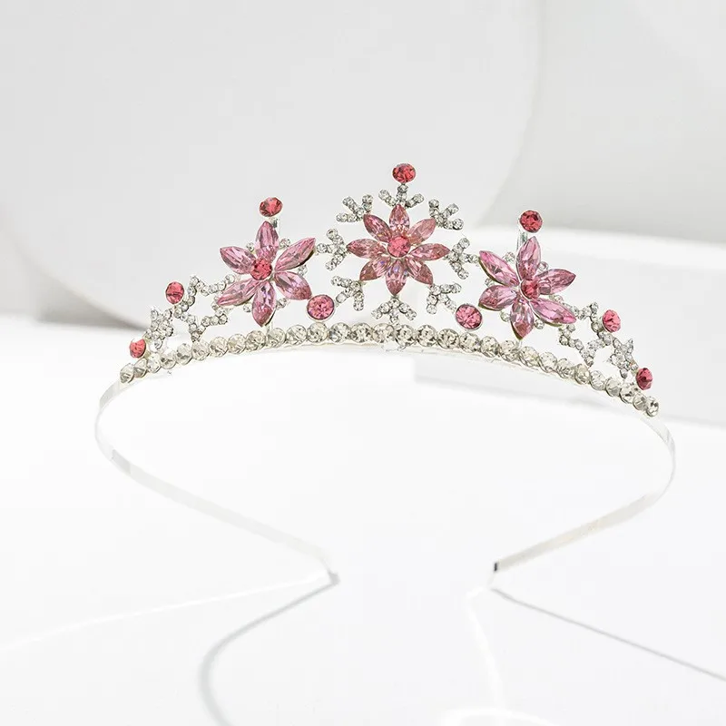 Role Play Children\'s Headdress Princess Crown Girls Snowflake Crown Headband Gift Shiny Princess Hair Accessories