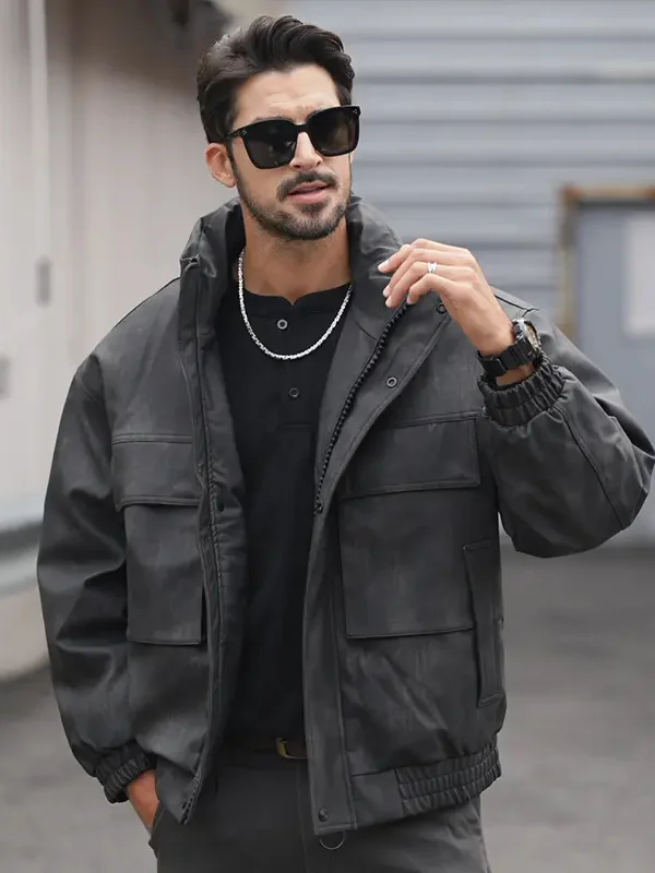 الرجعية الأمريكية Sle الرجال أسفل Jaet فضفاضة تناسب الوقوف طوق الخريف الشتاء Faionable ملابس خارجية غير رسمية Du أسفل ملء