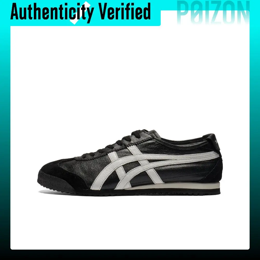 Onitsuka Tiger MEXICO 66 Slip Resistant Abrasion Resistant Low top Casual Shoes Unisex Black White 1183C319-002