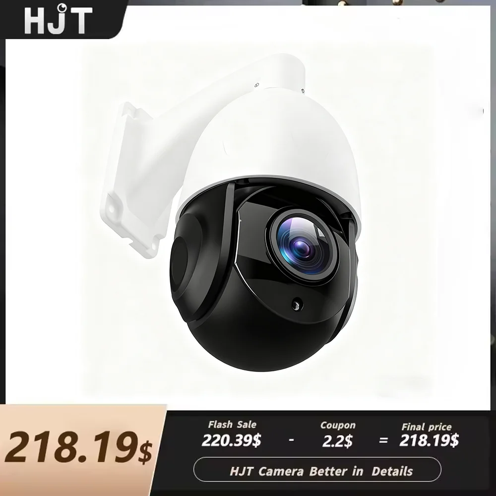 

HJT 4K 8MP 5MP POE PTZ IP-камера 30-кратный зум Скоростная купольная POE Уличная камера безопасности 80 м ИК Onvif IP66 Hikvision