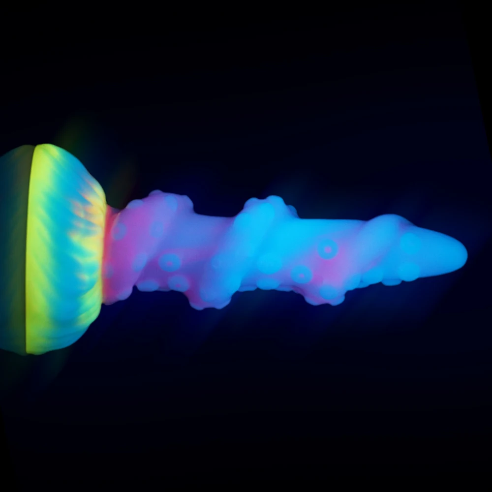 Realistic Tentacle Luminous Dildos for Women Colourful Glowing Fake Dick Big Penis With Suction Cup Huge Dragon Monster Sex Toys - view 4