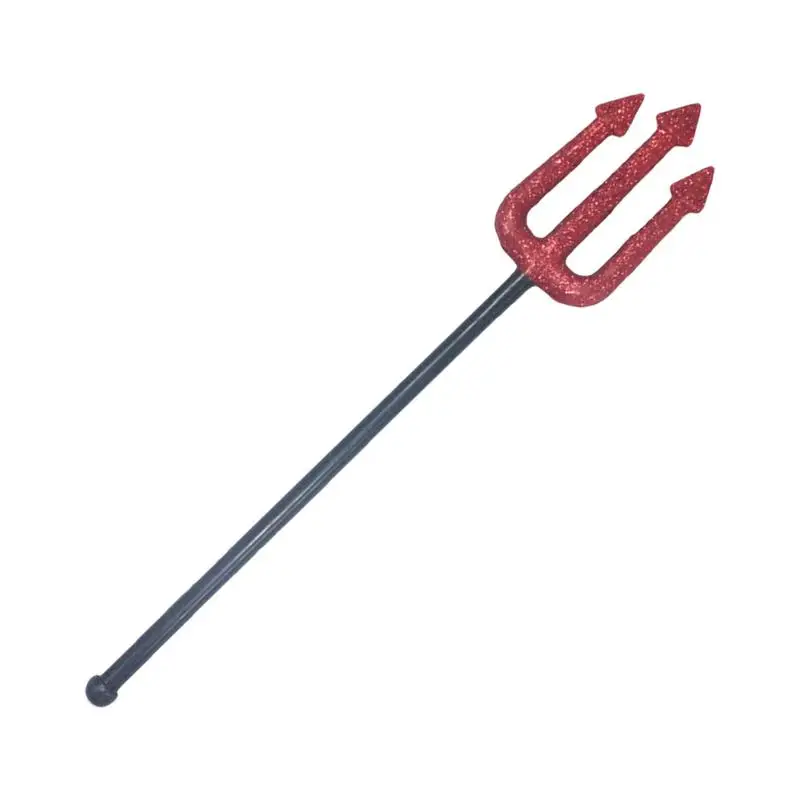 Toy Spear Portable Red Devil Pitch Fork Halloween Photography Props Lightweight Devil Costume Accessories Demon Props For