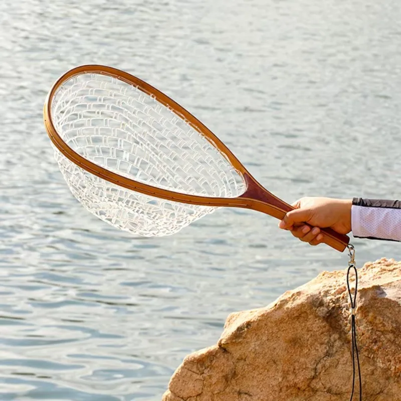 

Легкий подсачек для нахлыстовой рыбалки, силиконовый подсачек для форели, рыболовные инструменты из массива дерева