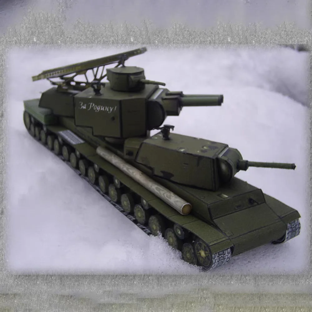 

Unique 1:50 Scale Soviet KV-6 Begemot Heavy Tank Paper Model, Multi-Turret DIY 3D Puzzle Military Collectible Gift for Adults