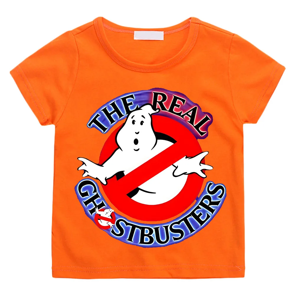 Summer Boys/Girls 4-14t Cartoon Cotton Funny Ghostbusters Game Print Cartoon Short Sleeve Children T-Shirt Animation Costumes