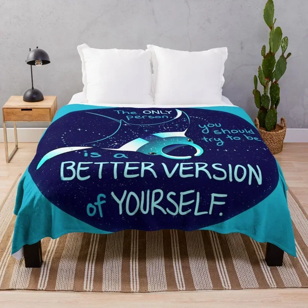 

The Only Person You Should Try to Be Galaxy Manta Ray Throw Blanket Cozy Sofa Blanket for TV Watching Napping