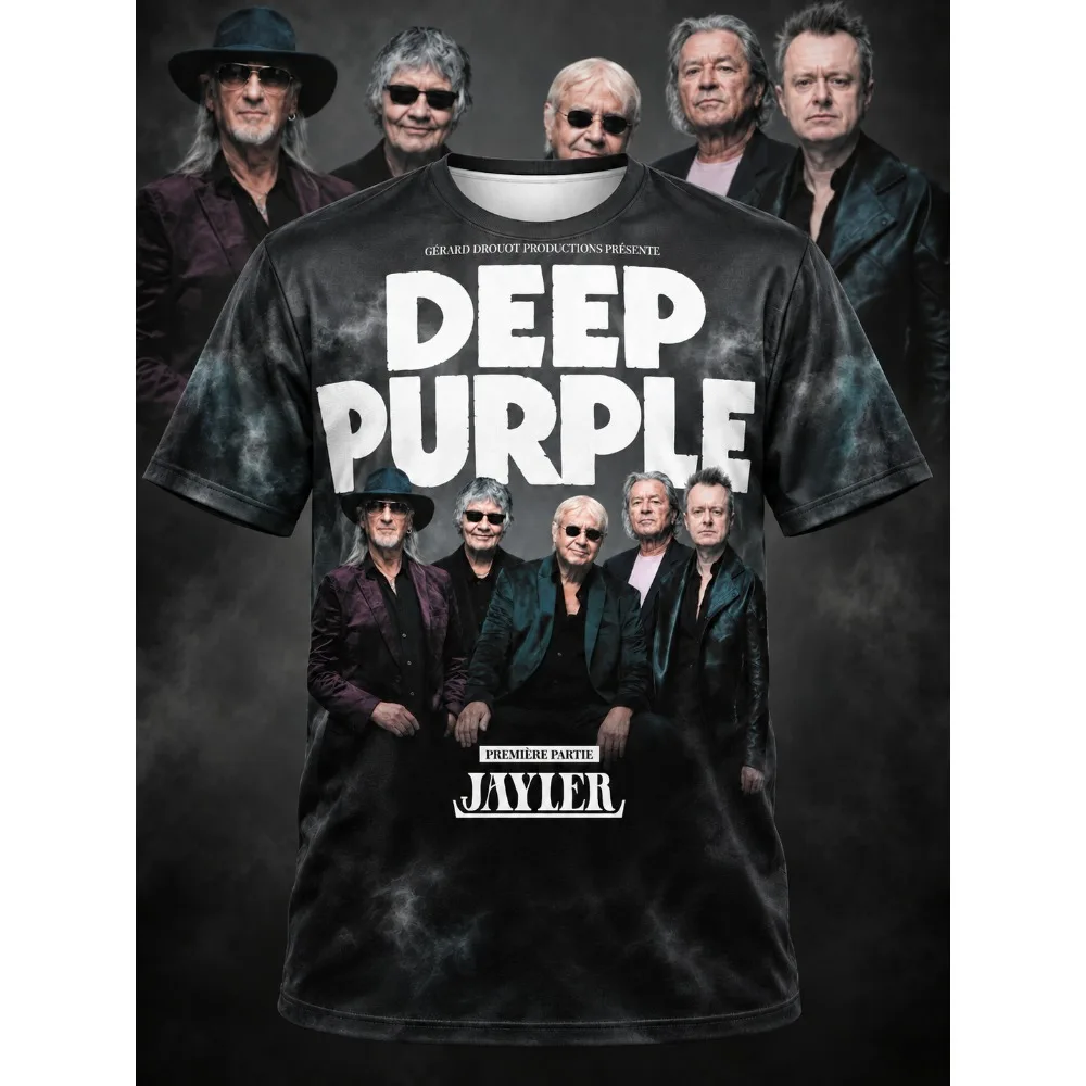 Deep Purple Band Graphic T-shirt Unisex 3D Print Short Sleeve O-neck Casual Rock Music Streetwear Tops for Men Women