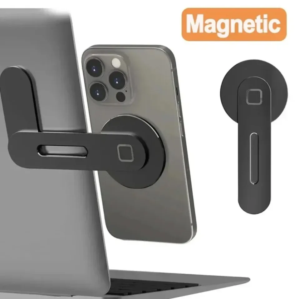 Magnetic Side Expansion Laptop Phone Holder Adjustable Magnet Mount Stand Monitor Side Bracket For iPhone Samsung Android Phones