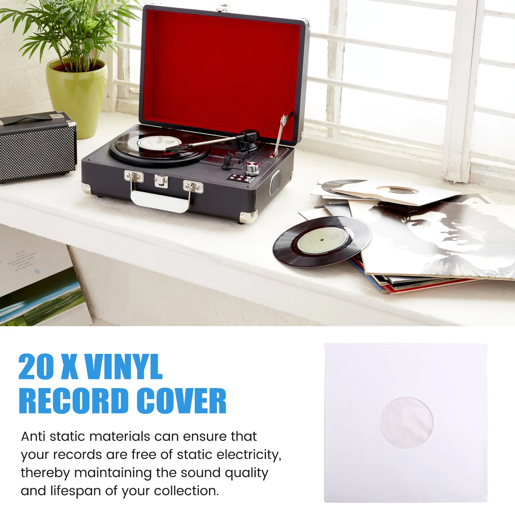 20Pcs 12Inch Vinyl Record Cover Paper Anti-Static Dust-Proof CD Player Protective Case With Inner Bag