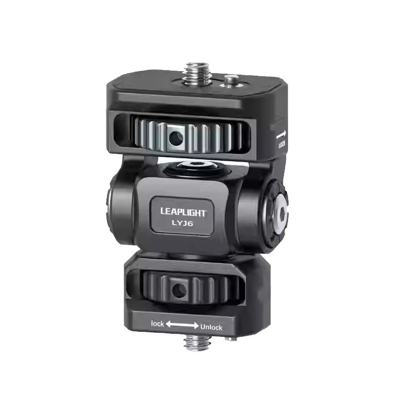 

Universal Dual Head Snail Ball Head 1/4' Threaded Metal Aluminum Alloy Camera Holder Clip for Digital SLR Smartphone