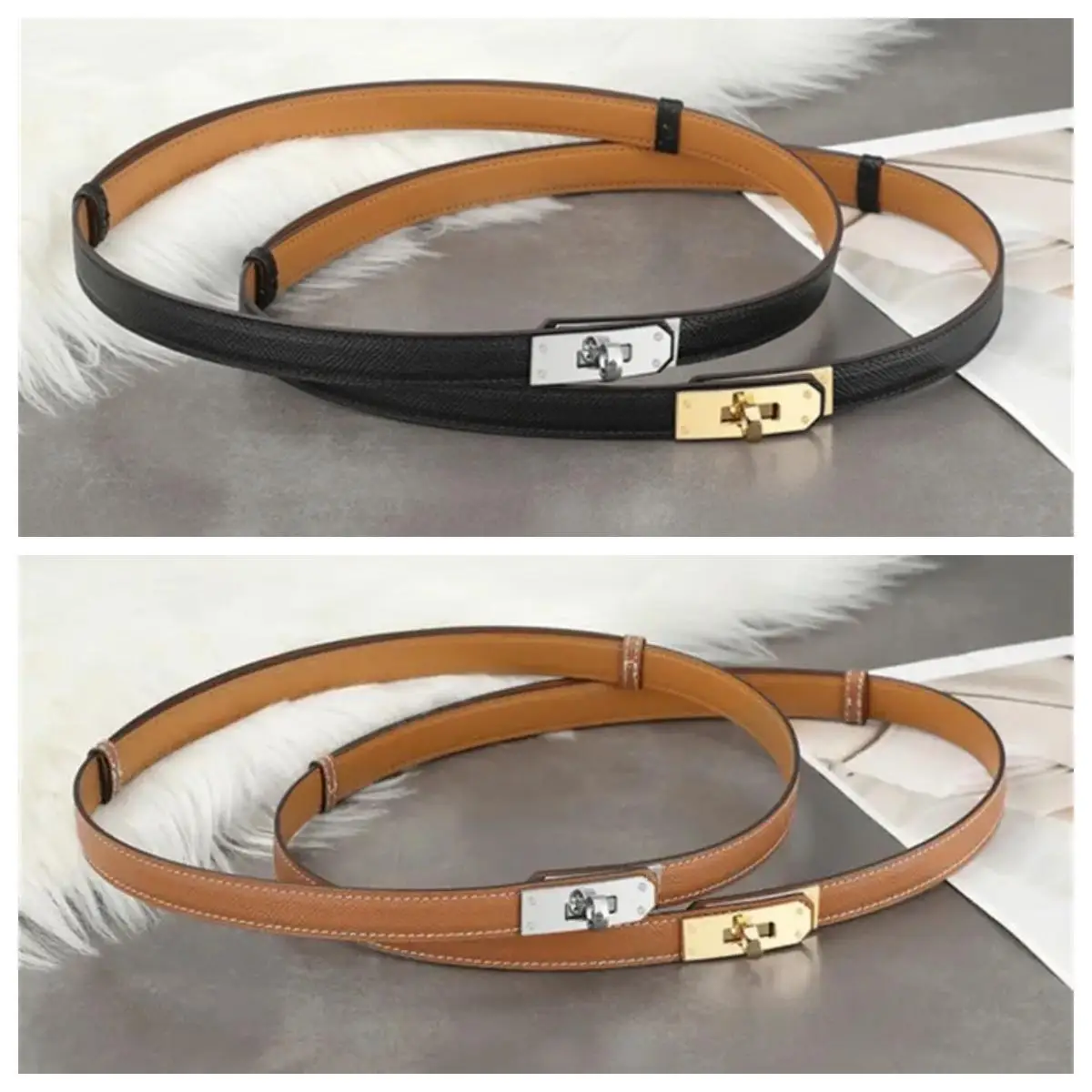 Thin 1.8cm Women Belt Designer ladies Genuine Leather Belts For Women Female Belt Buckle for Jeans dress belt