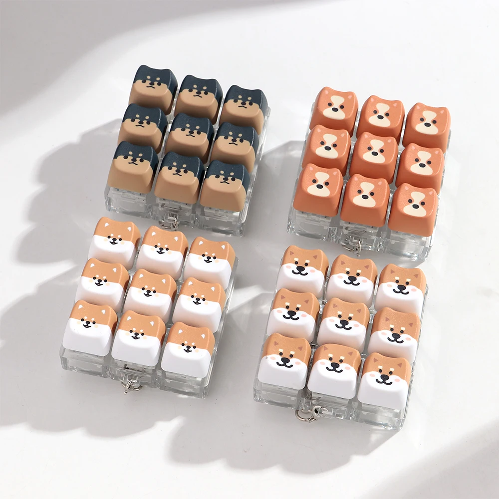 Neue 9-Tasten-Hunde-Finger-Tastatur ohne Beleuchtung, Stressabbau-Fidget-Schlüsselanhänger, Zeitvertreib-Tastenknopf, Quetschspielzeug für Erwachsene – Detail 7