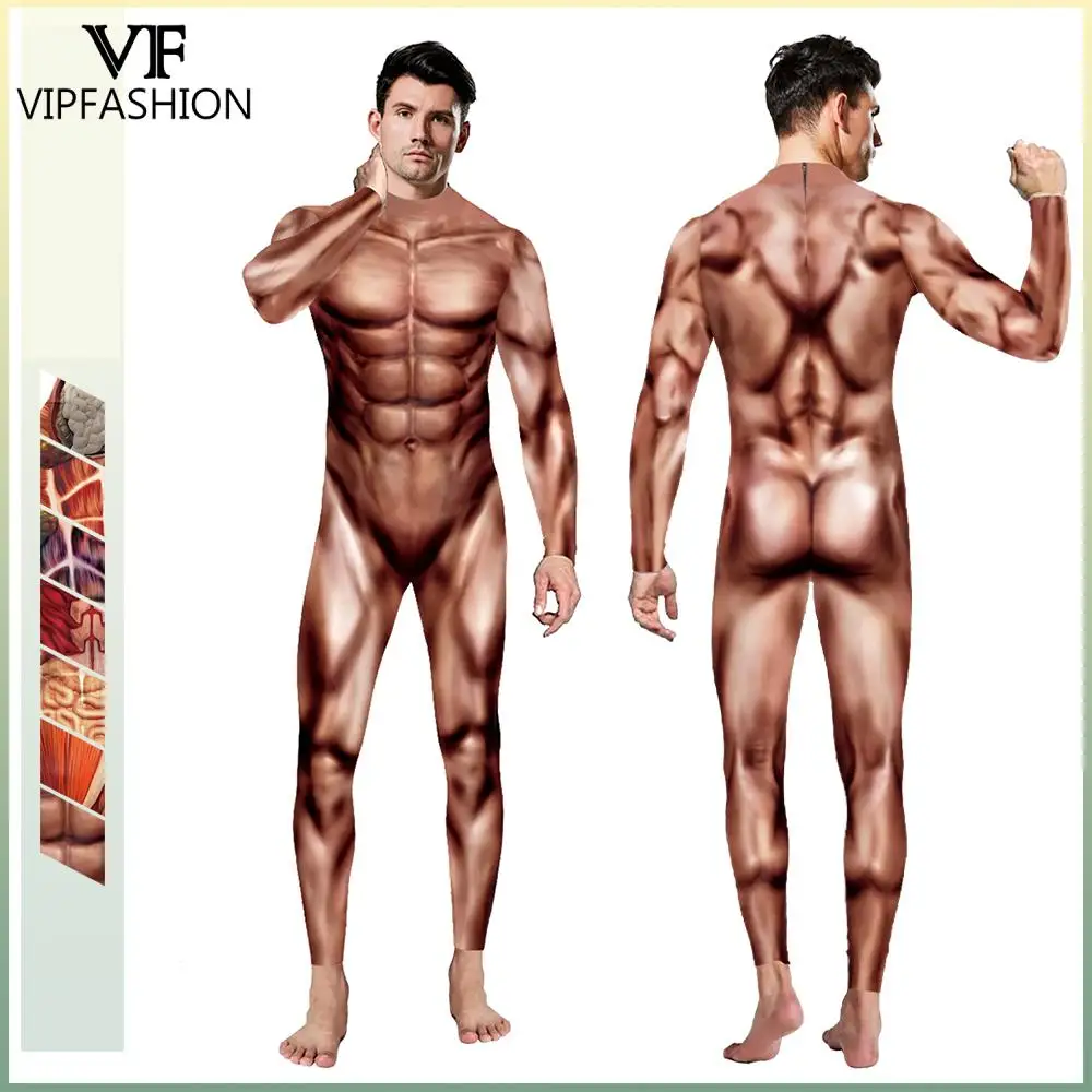 VIP Thời Trang Zentai Phù Hợp Với Halloween Bodysuit Con Trưởng Thành Nam Funny Cơ 3D In Áo Liền Quần Liền Vớ Kích Thước Trang Phục Hóa Trang