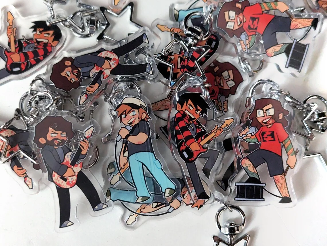 Fall out Boy Acrylic Keychain Charms Music Festival Party Supplies Customizable PVC Keychains for Fans