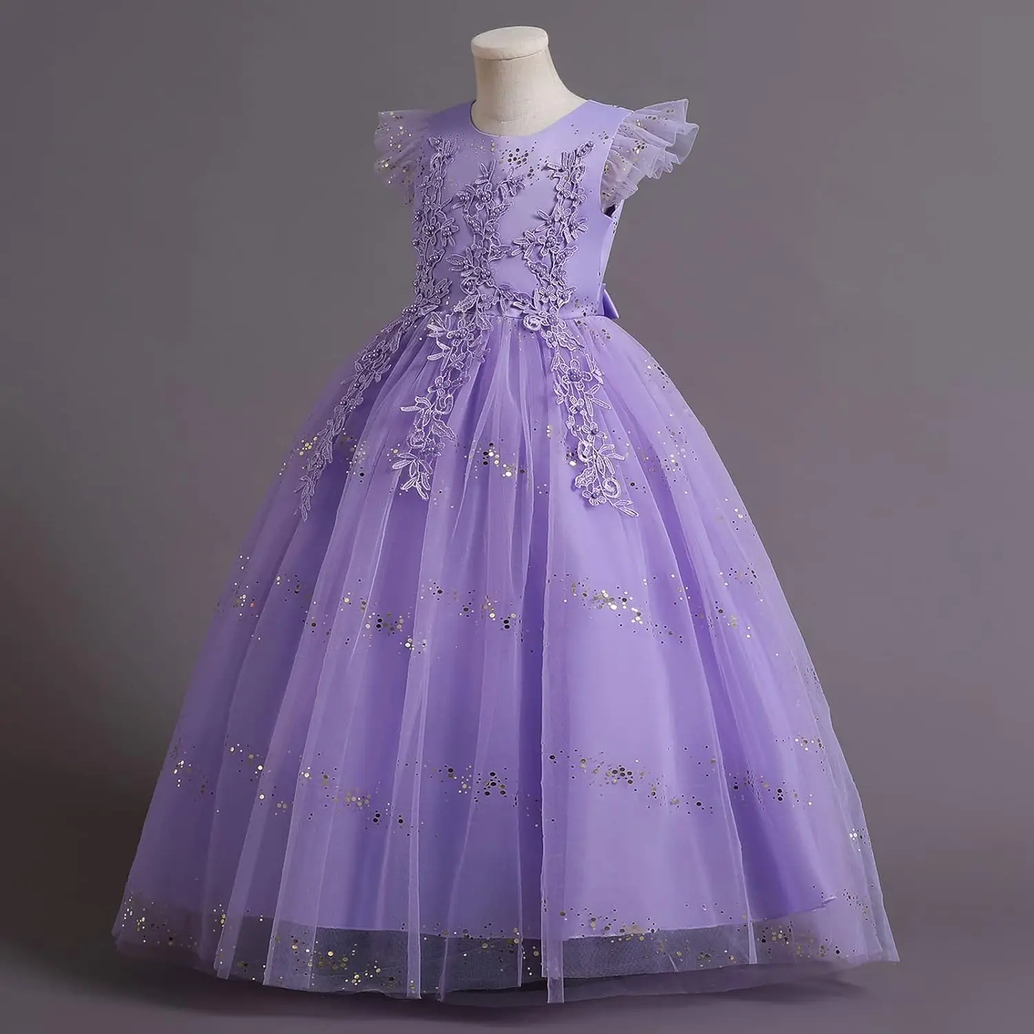 فستان فتاة الزهور لعيد ميلاد الأميرة للفتيات وحفلات الرقص وحفلات الزفاف، فستان سهرة رسمي لتطهير الأرضية، #2