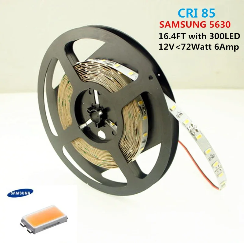 12V Dimmable  SMD5630-300 Flexible LED Strips 60 LEDs Per Meter 10mm Width 1200lm Per Meter