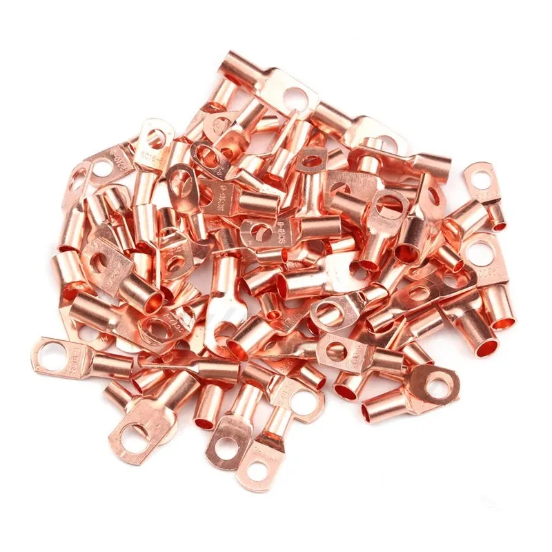 10Pcs Copper Lugs Ring Wire Connectors Bare Cable Electric Crimp Terminal SC6-5 SC10-10 SC16-10 SC25-10 SC35-6 SC35-8 SC35-10